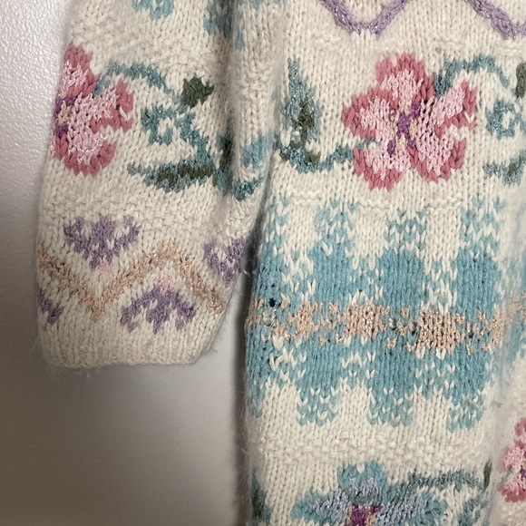 Express Tricot Vintage 90’s Floral Angora Silk Blend Sweater Size S - Picture 7 of 13